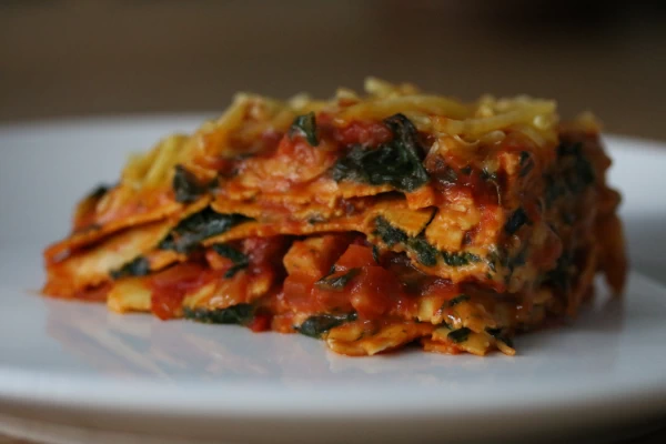 Tempeh & spinach lasagna